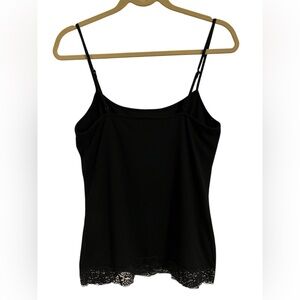 Elegant Black Women's Camisole with Lace Trim Size: Medium